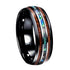 Men's 8mm Tungsten With Hawaiian Koa Wood & Abalone Shell Tri-Inlay Wedding Band